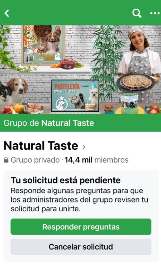 fb grupo privado de natural taste