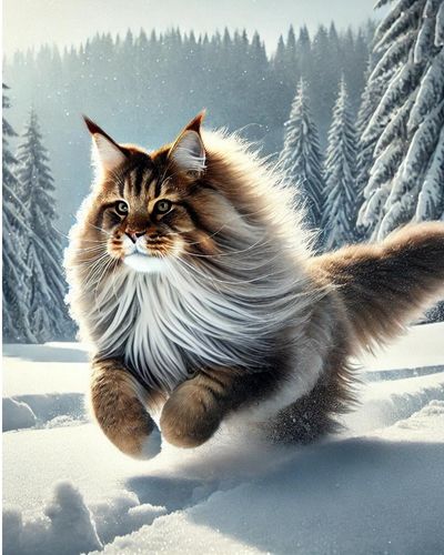 maine coon corriendo